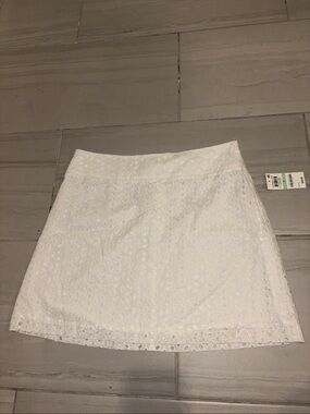 Maison Jules White Eyelet Mini Skirt